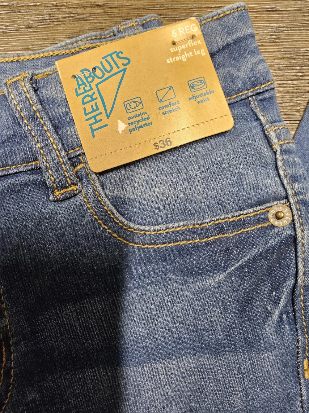 NWT Thereabouts size 6 R Girls' Blue Straight Jeans